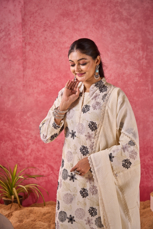 The Heritage Floral Embroidered 3-Piece Suit